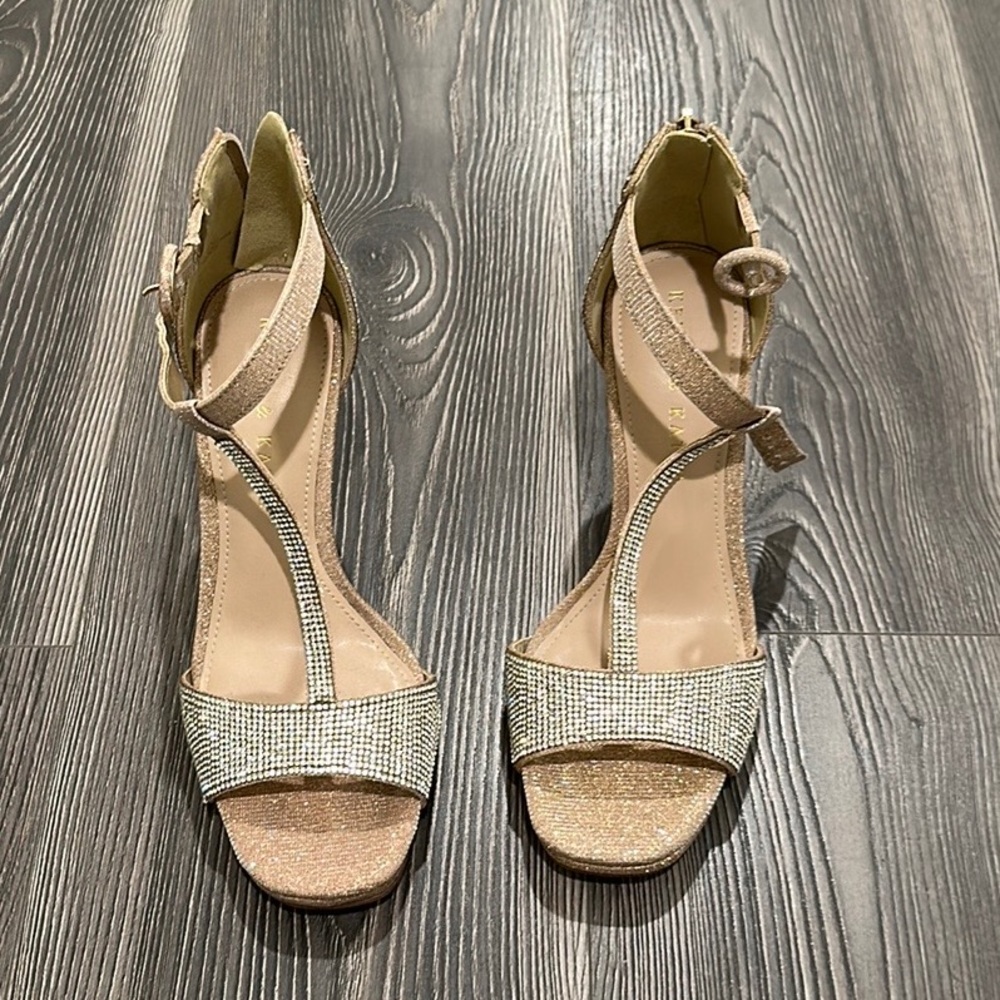 Silver and gold sparkling heels- size 6